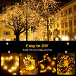 guirlande lumineuse solaire dorée jaune moderne modes éclairage imperméable ip65 led autoinstallationextérieur camping mariage