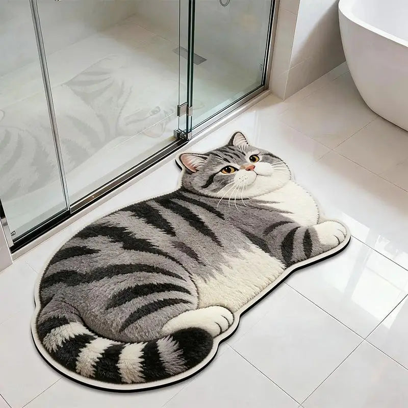 tapis sol antidérapant chats chiens pelucheux moderne décoration maison beige gris bleu marine