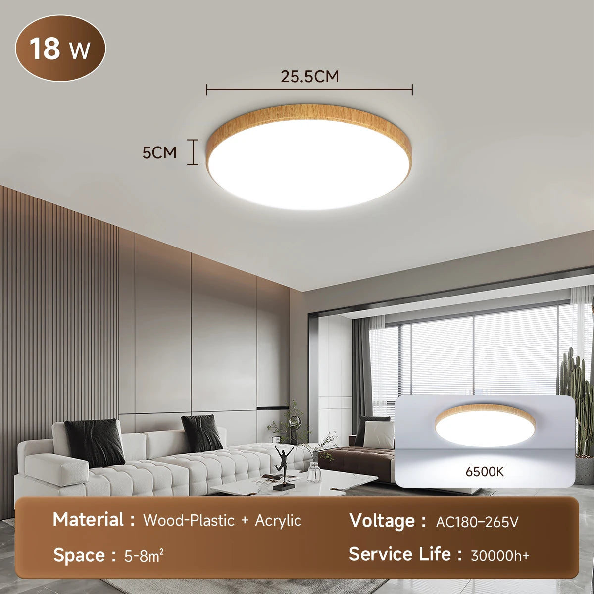 lampe led moderne bois blanc fixée plaque montage câbles