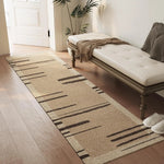 tapis sol antidérapant imperméable résistant saleté polyester PVC moderne minimaliste beige lignes noires