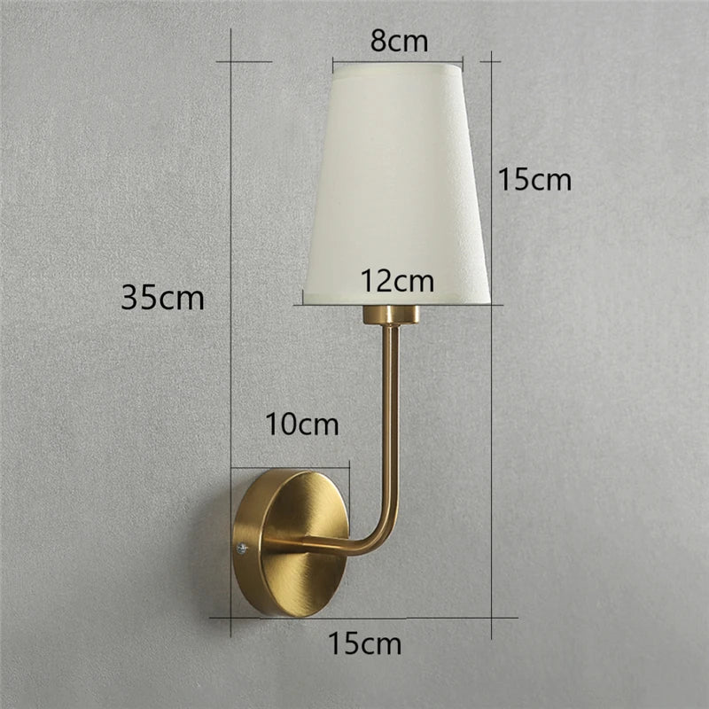 Lampe murale moderne or abat jour conique éclairage quotidien led minimaliste