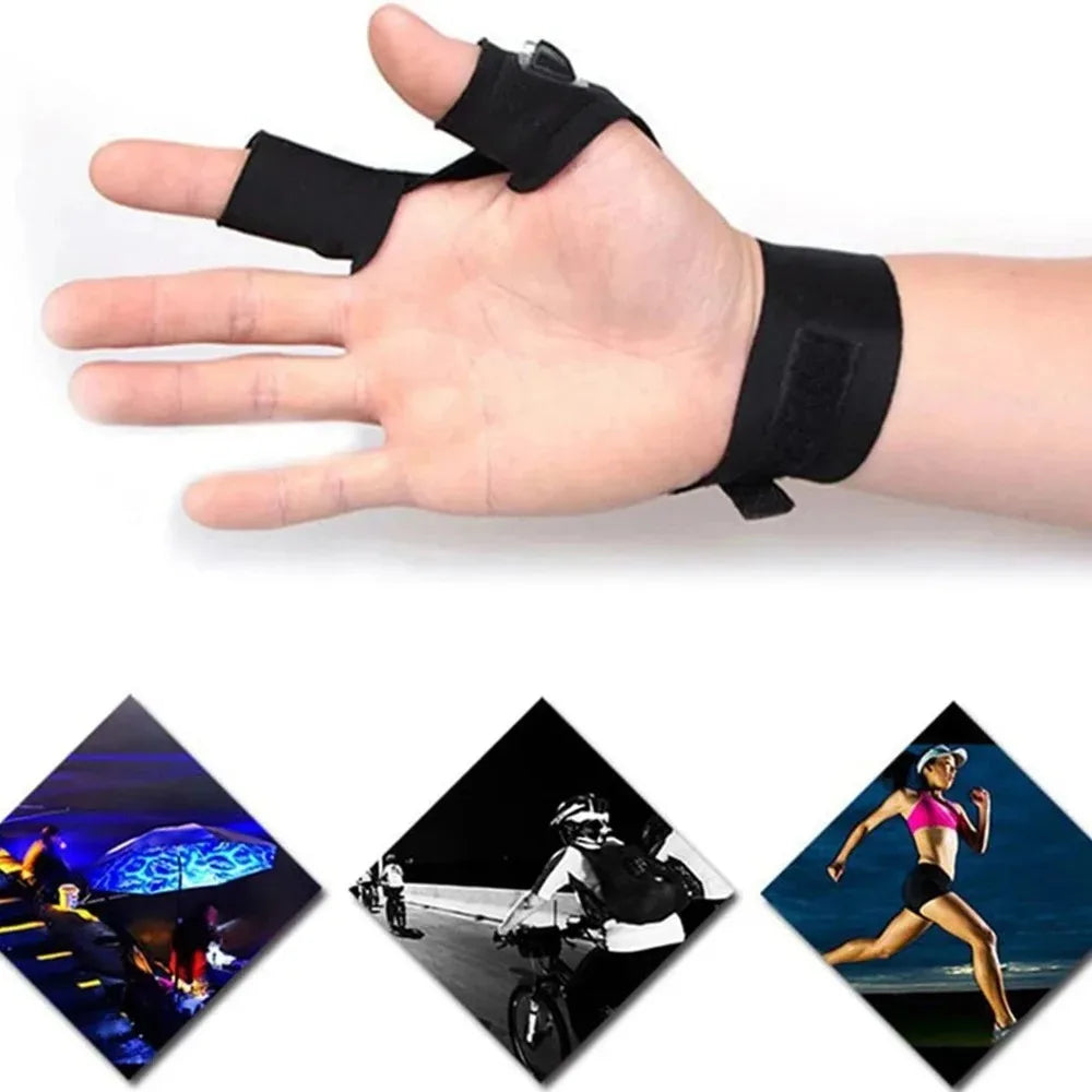 gants travail lampe torche noirs interrupteur velcro pratique camping