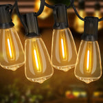 guirlande lumineuse solaire transparente jaune doré conique vintage clips extérieur patio jardin 9.5m 12m
