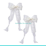 ruban décoratif soie blanc noir dentelle élégant classique moderne fenêtre attache pompon translucent