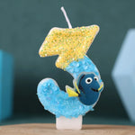 bougies numéraires glitter animaux pois opaques thème marin anniversaire enfants
