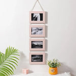 Cadres mural vintage multi compartiments corde texture grunge blanc noir roseclair bleumarin