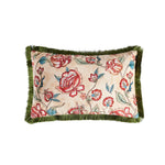 coussin vintage floral rose feuille bleue polyester coton 30x50 45x45 50x50 décoratif chaise canapé