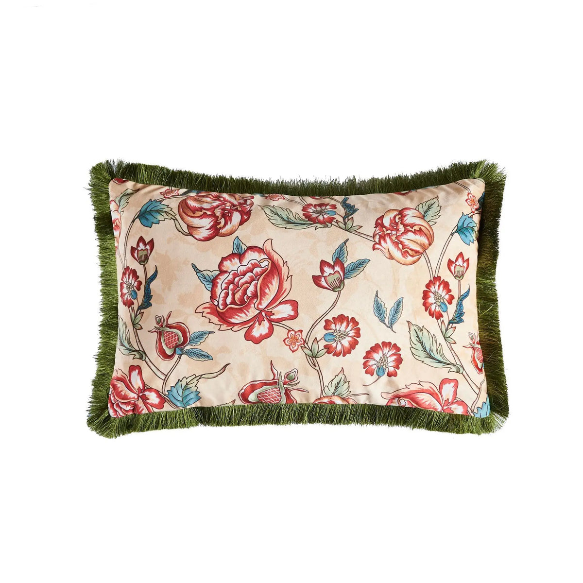 coussin vintage floral rose feuille bleue polyester coton 30x50 45x45 50x50 décoratif chaise canapé