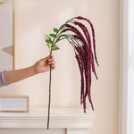 décoration intérieure vase artificiel branche verte blanche classique 95cm haut feuillets