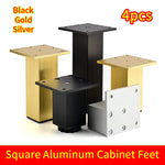pieds meuble carrés aluminium noir armoire canapé table basse support moderne