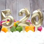 bougies chiffres dorées modernes anniversaire cire paraffine emballage