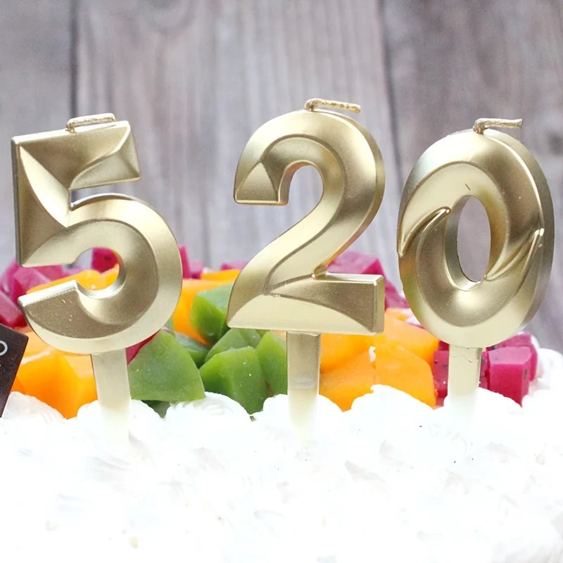 bougies chiffres dorées modernes anniversaire cire paraffine emballage