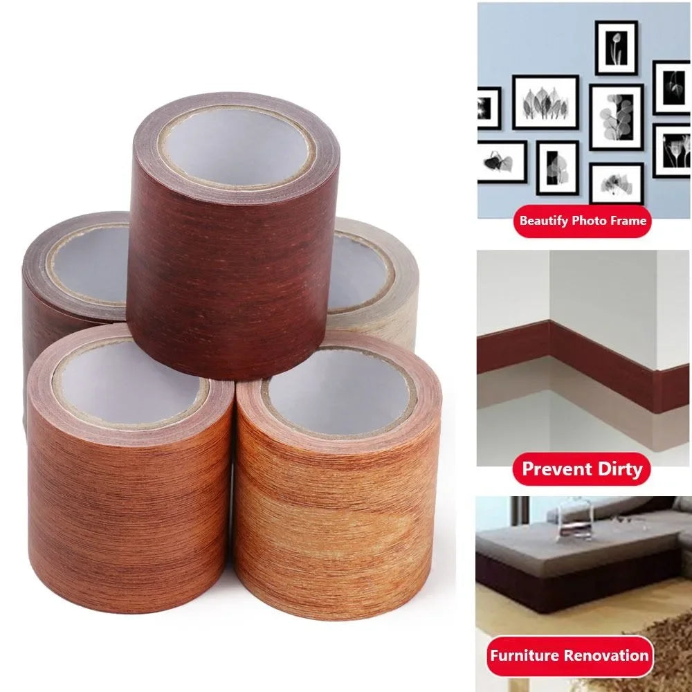 ruban adhésif décoratif aspect bois marron noir beige intérieur plinthe décoration auto adhésif haute