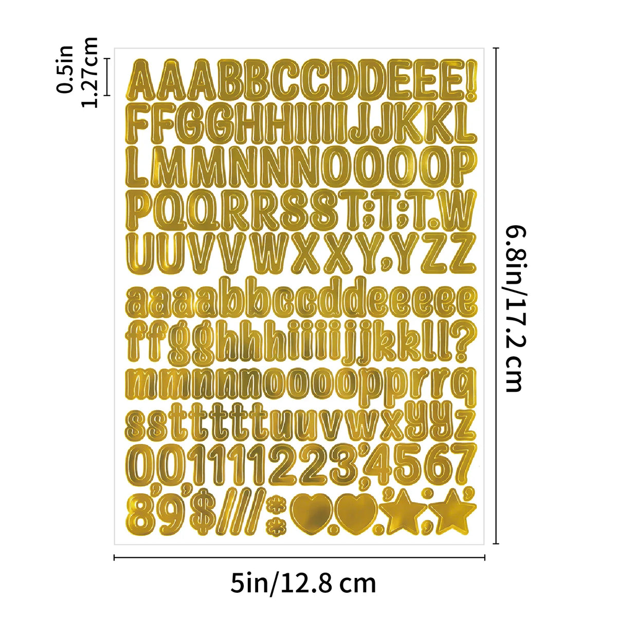 sticker lettre majuscule minuscule chiffre or argent adhésif moderne élégant bijou diy craft alphabet