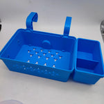 organisateur piscine bleu noir rose compartiments boissons clips fixation moderne rangement
