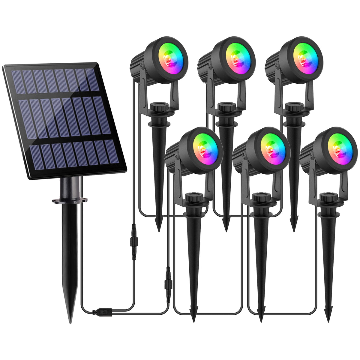 projecteur solaire ip65 étanche rgb lumières led modernes vacances noël halloweenextérieur