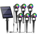 projecteur solaire ip65 étanche rgb lumières led modernes vacances noël halloweenextérieur