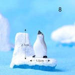 figurines animaux résine blanc noir jaune nautique pingouins phoque flocon neige détaillées maison jardinage