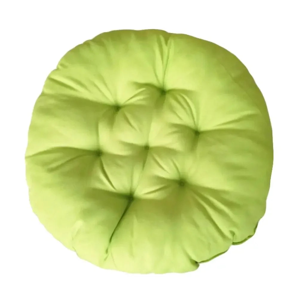 coussin rond doux uni moderne 40cm diamètre 6cm épais bleu clair rose pâle grisclair