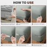 fixateurs draps ajustés clips anti dérapants plastique lisse minimaliste universel gris blanc cassé 12