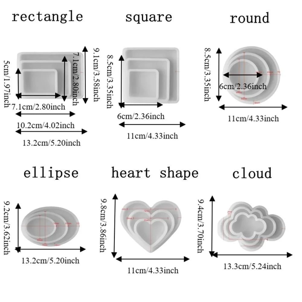 moules silicone imprimé floral moderne blanc rectangle rond cœur ellipse nuage