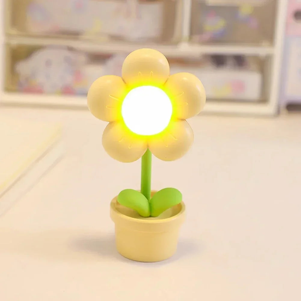 lampe led fleur rose bleu violet jaune mignon veilleuse vacances