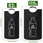 sac recyclage noir pliable oxford cloth 82l 115l multiple utilisation bouteilles plastique symbole recyclage