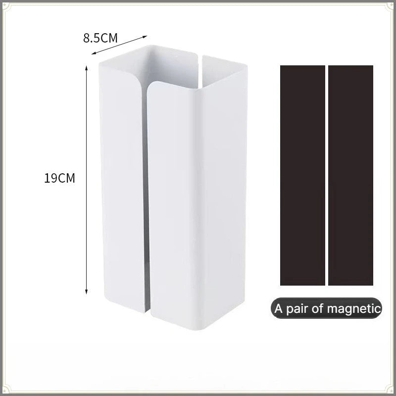porte sacs rangement mural adhésif blanc moderne hygiène papiers mouchoirs condiments minimaliste