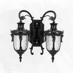 applique murale classique vintage ornements floraux verre translucide noir fixations murales deux têtes lumineuses