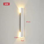 applique murale moderne extérieure led 18w aluminium hydrofuge ip65 noir 61cm