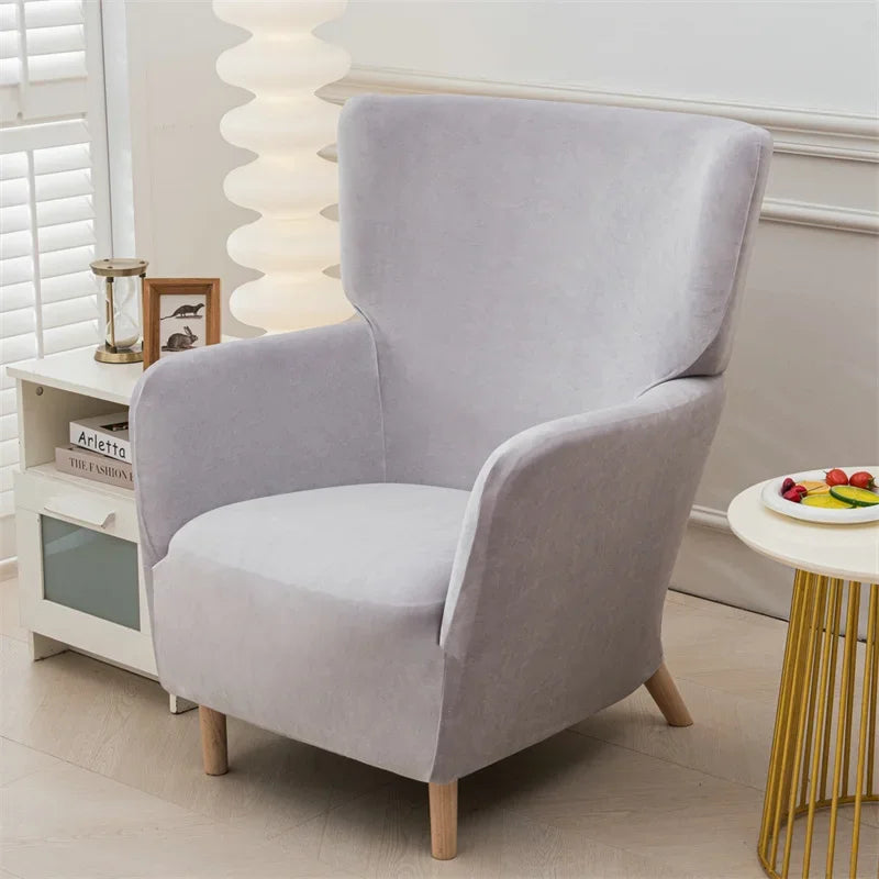Housse fauteuil velours beige clair moderne canapé place lavable machine restaurant