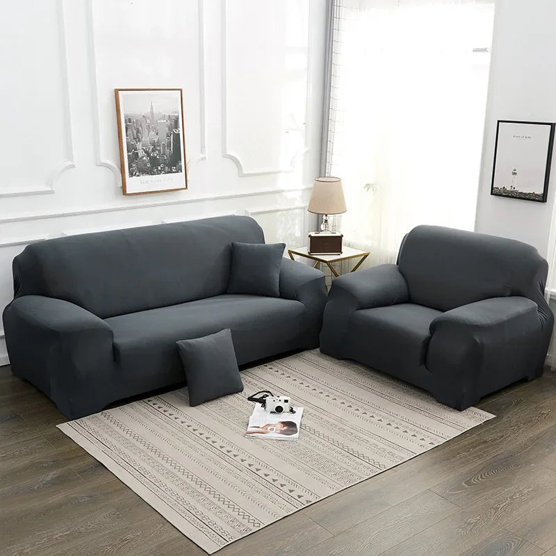 housse canapé extensible moderne gris foncé salon fauteuil angle canapé sectionnel