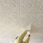panneaux décoratifs adhésifs motif géométrique cercles floraux classique blanc mur carrelage