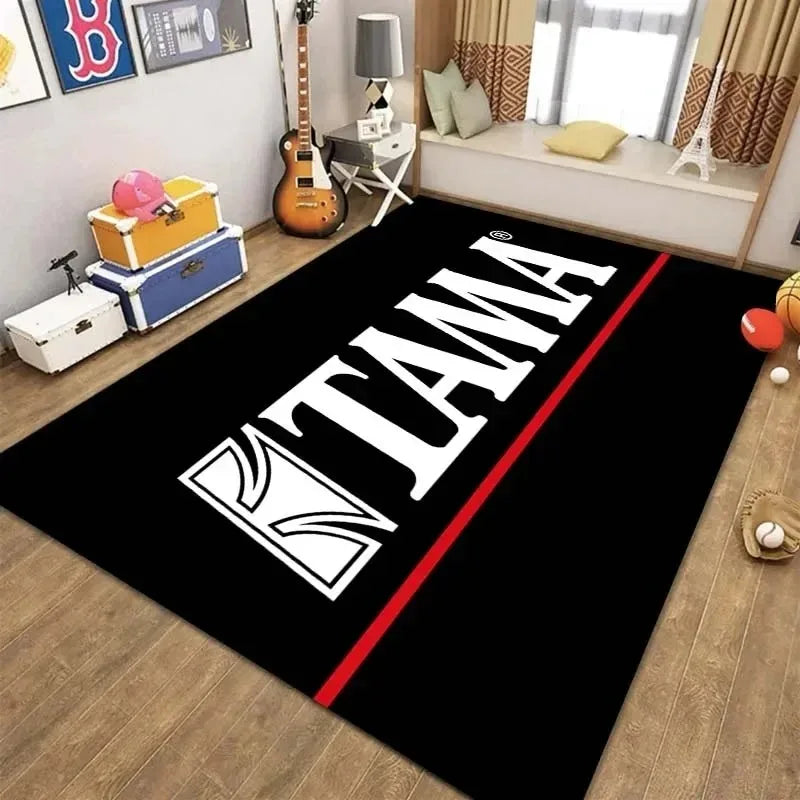 tapis noir blanc gris batterie tama moderne graphique salon chambre 80x120CM