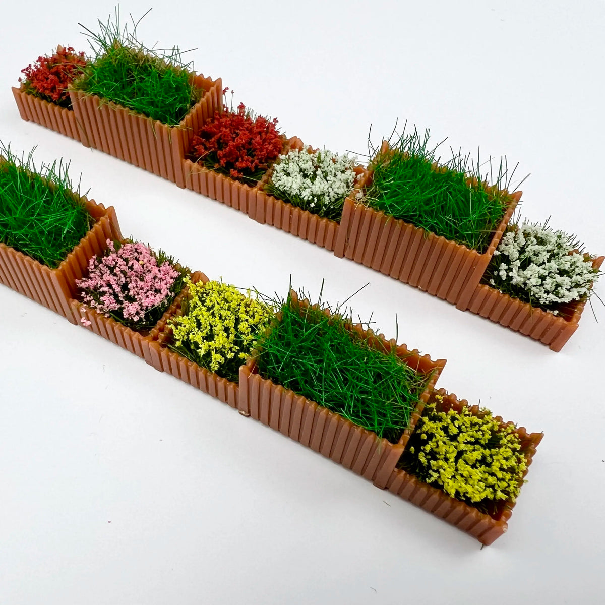 miniature jardin fleurs artificielles potées orange vert blanc rose rouge réalisteextérieur diorama accessoire