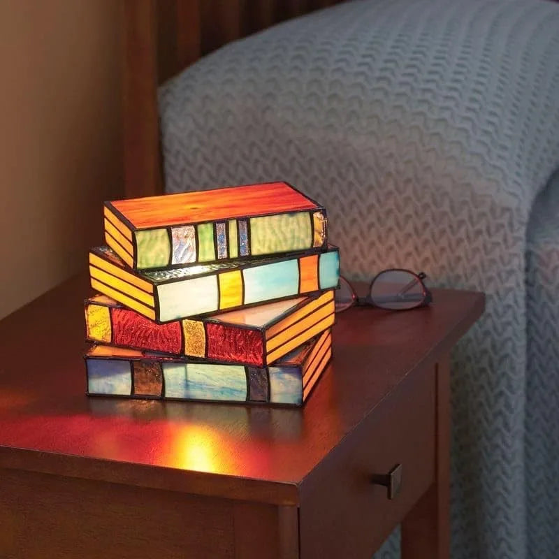 lampe table artisanale mosaïque multicolore moderne rouge orange jaune verte bleue