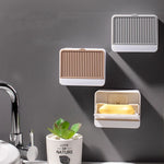 porte savon mural blanc beige gris moderne adhésif rayures verticales opacité salle bain