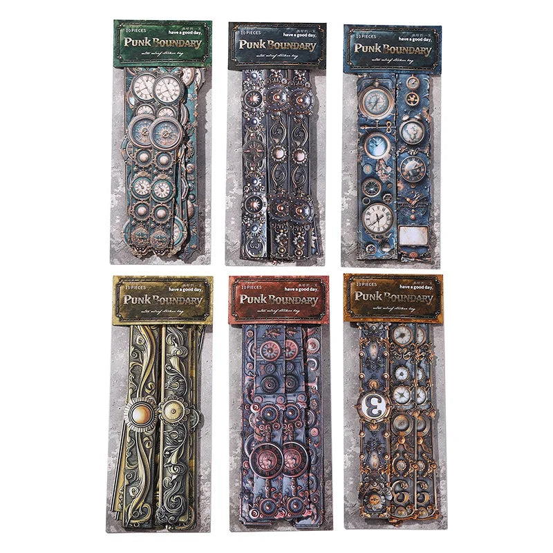 bracelets steampunk ornements mécaniques horloges clips noir bronze bleu vintage
