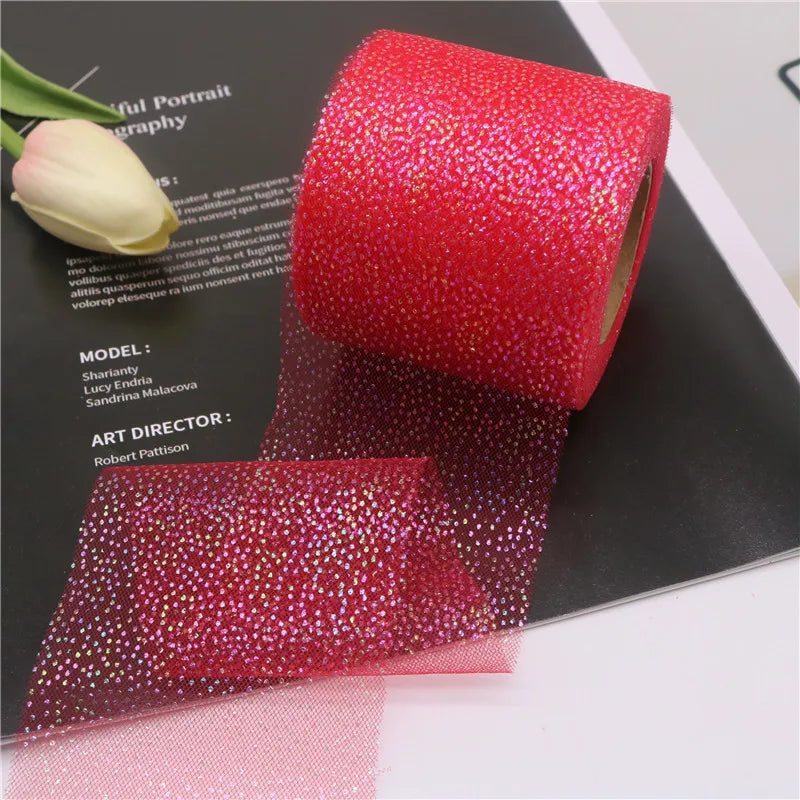 rubans tulle pailletés couleurs blanc rose beige vert bleu noir rouge semi opaques élégants