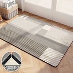 tapis sol antidérapant polyester géométrique moderne gris blanc intérieur extérieur cuisine salle bain