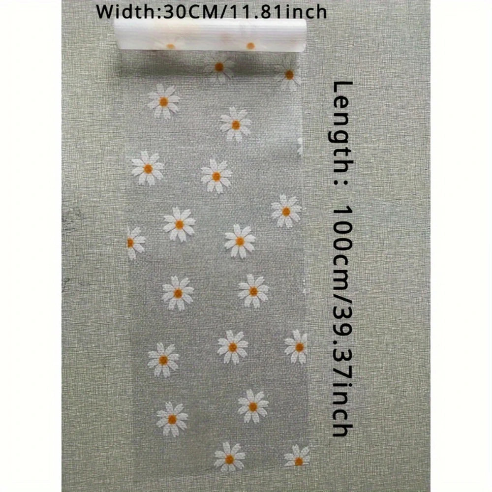 tapis adhésif transparent motifs marguerites texturés 30x100cm tiroirs armoires cuisine