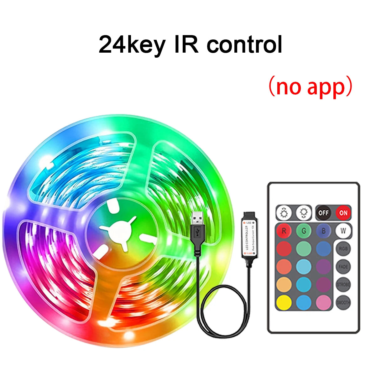 ruban led multicolore flexible moderne adhésif télécommande chargeur usb