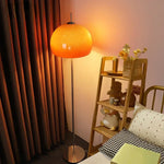 Lampe de sol vintage Bauhaus en verre dégradé orange forme champignon