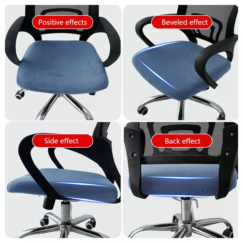 couvre chaise bleu marine velours doux moderne adhésif anti poussière lavable elastic poly