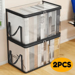 boîtes rangement transparentes poignées noires multifonctionnelles modernes maison