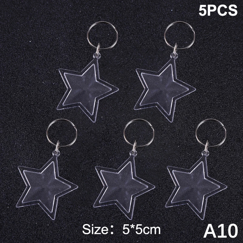 porte clés transparent moderne imprimé ❤️ You étoile super dad anneau métallique