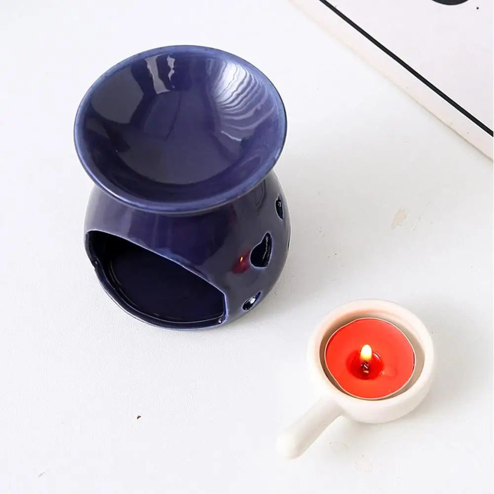 brûleur parfum blanc bleu moderne étoiles coeurs love bougie support minimaliste chambre salon