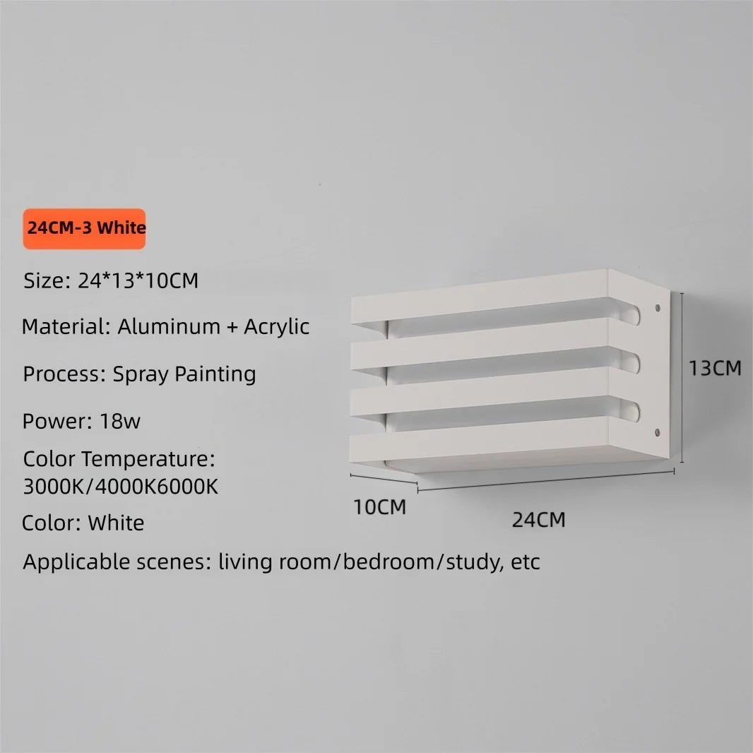 appliques murales modernes led ip65 étanches noir blanc vis aluminiumextérieur balcon couloir