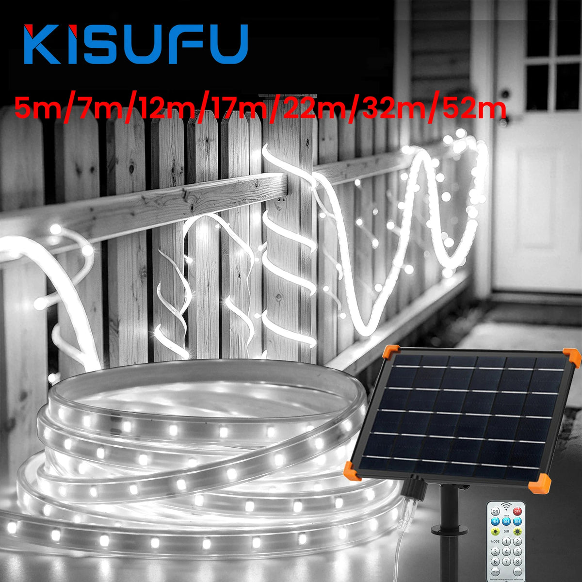 ruban led solaire blanc moderne 1920led 30m autonomie ip68 certification ul ccc fcc