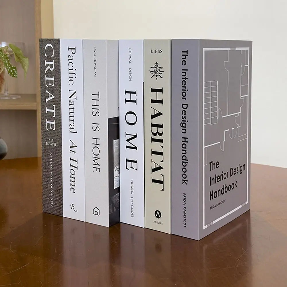 décoration intérieure livres faux modernes blanc noir marron clair minimaliste bibliothèque